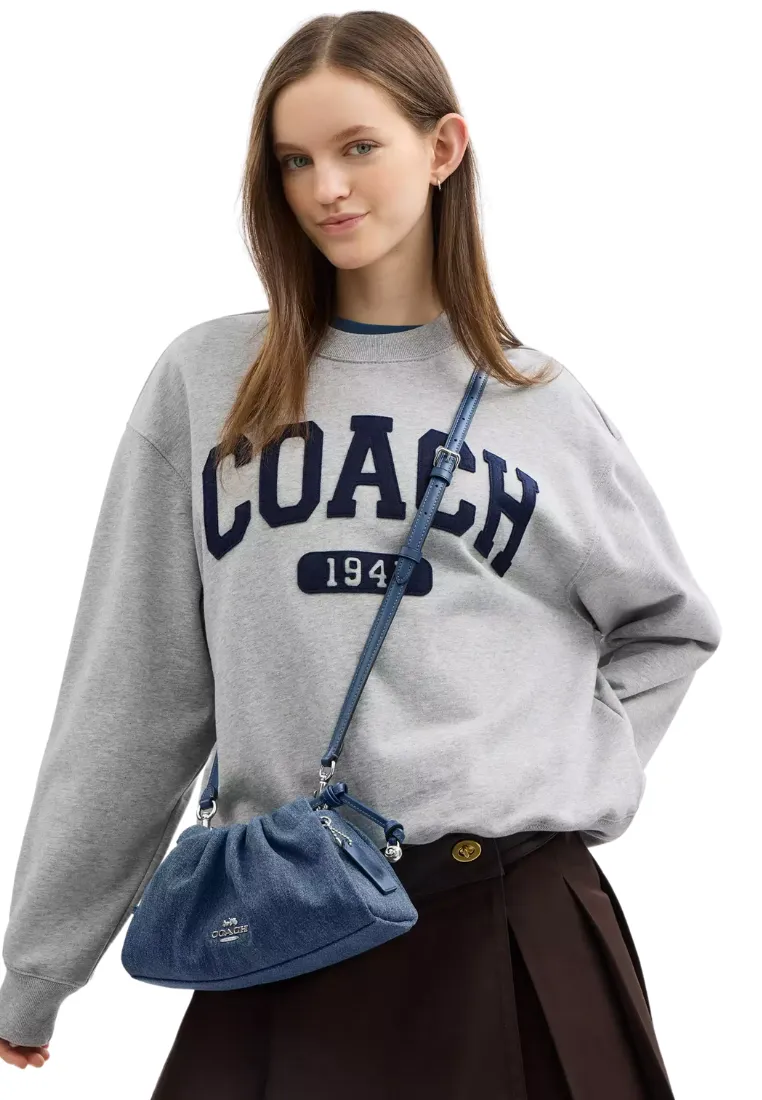( PREORDER ) Coach Faye Shoulder Bag In Denim Silver CAK37