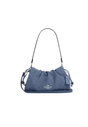 ( PREORDER ) Coach Faye Shoulder Bag In Denim Silver CAK37