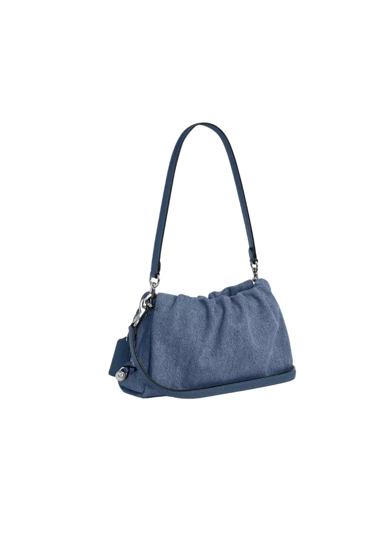 ( PREORDER ) Coach Faye Shoulder Bag In Denim Silver CAK37