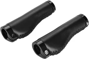 1 Pair PU Leather Handlebar Grips Lockable Handle Grips Cycling Accessory for Mountain Folding (Black)