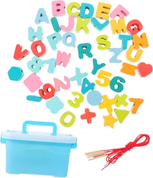 1 Set Beaded Identify Blocks Cognitive Blocks Shaped Cognitive Number Letter Cognitive Letter Number Learn Wood Colorful