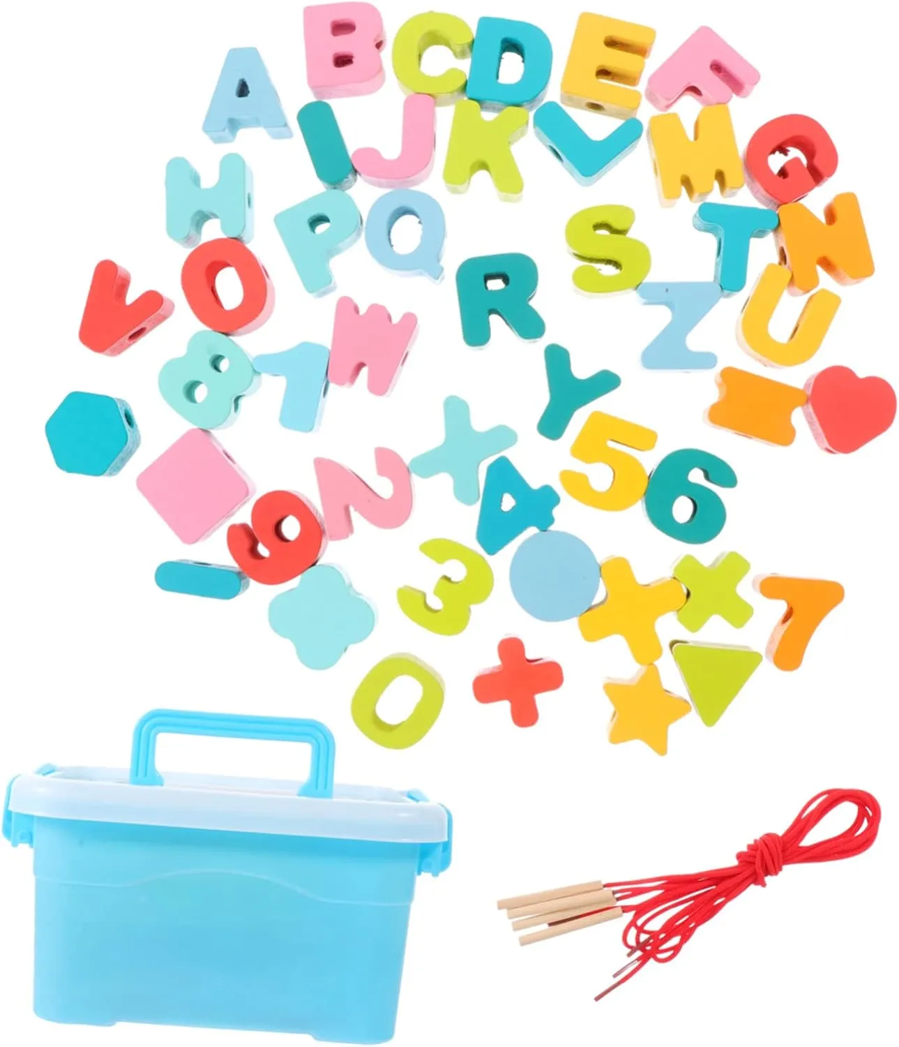 1 Set Beaded Identify Blocks Cognitive Blocks Shaped Cognitive Number Letter Cognitive Letter Number Learn Wood Colorful