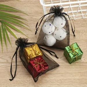 10 Pcs Value Pack Organza Bags (3.5 x 4.7 Inch) – Clear Drawstring Gift Bags