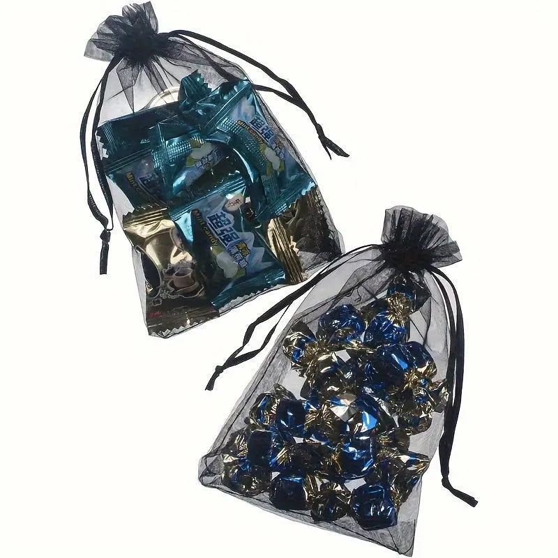 10 Pcs Value Pack Organza Bags (3.5 x 4.7 Inch) – Clear Drawstring Gift Bags