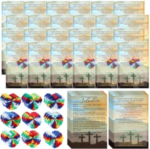 100 Set Plan of Salvation Gifts Christian Tracts Cards Bookmarks and the Roman Road to Salvation Hearts Bulk for Evangelism Scripture Pocket Mothers Day Gifts for Church Distribution