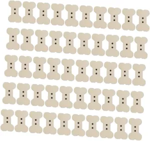 100Pcs Wooden Bone Shape Buttons for DIY Craft Projects Sewing Accessories for Clothes Shoes Bags and More Cute Decorative Buttons for Handcrafts