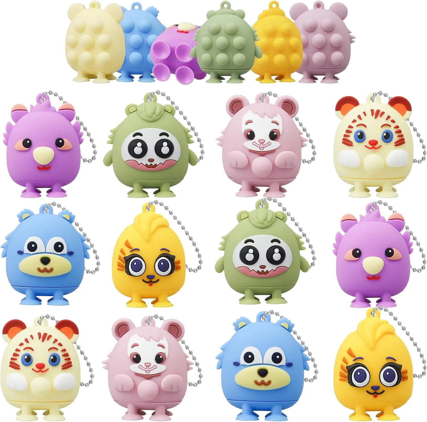 12 PCS Party Favors, 3D Animals Pop Fidget Toys, Silicone Bulk Suction Toys, Goodie Bags Stuffers, Pinata Stuffers Carnival Prizes, Birthday Party Gifts Classroom Treasure Box Toys