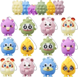 12 PCS Party Favors, 3D Animals Pop Fidget Toys, Silicone Bulk Suction Toys, Goodie Bags Stuffers, Pinata Stuffers Carnival Prizes, Birthday Party Gifts Classroom Treasure Box Toys
