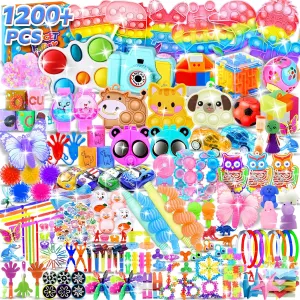 1200  PCS Party Favors for Kids Fidget Toys Bulk, Easter Eggs Fillers Treasure Box Prizes for Kids Classroom Birthday Gifts Bulk Toys Goodie Bags Stuffers Party Supplies