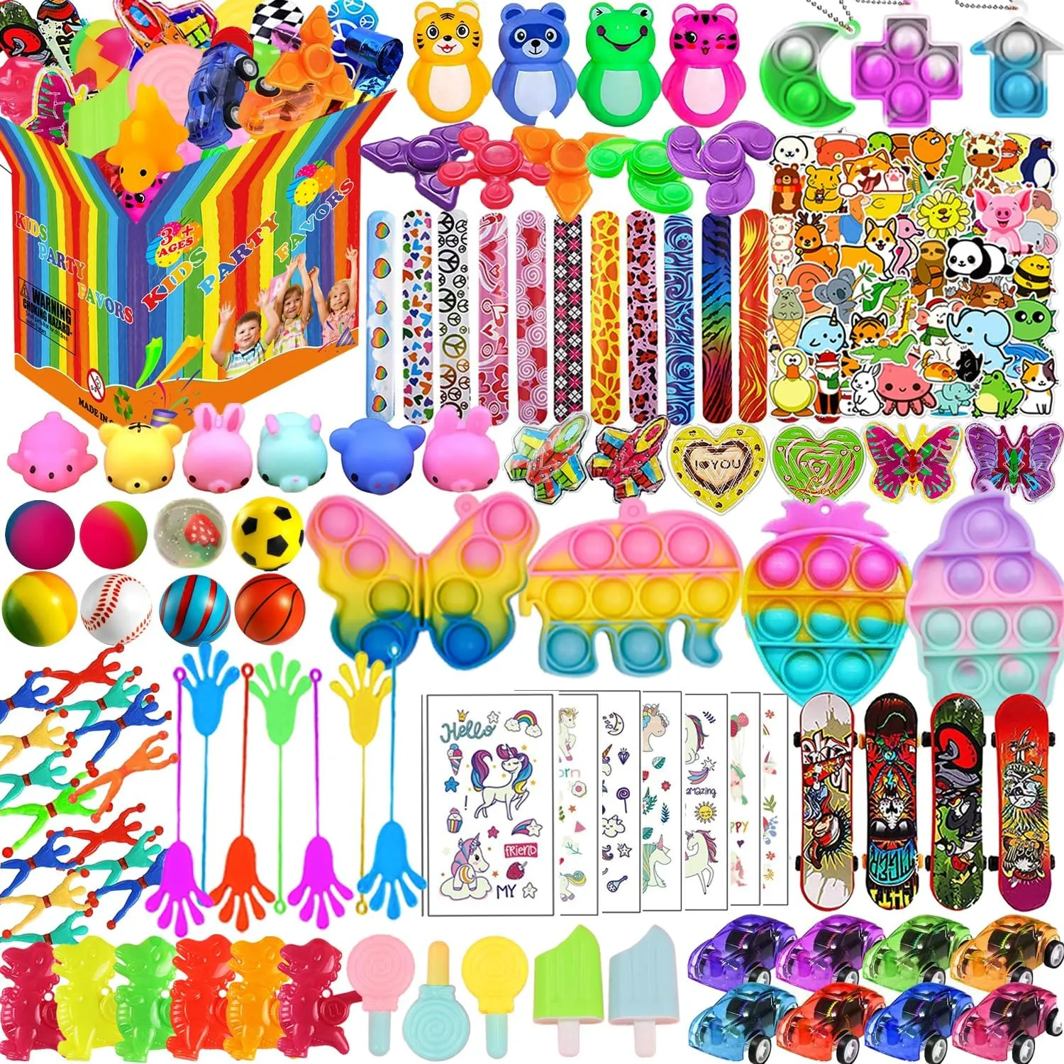 148 Pcs Party Favors for Kids 4-8-12 Assortment Toy,Treasure Box Toys for Classroom Prizes Reward,Carnival Prizes,Goodie Bags Stuffers Pinata Fillers,Stocking Stuffers for Boys and Girls