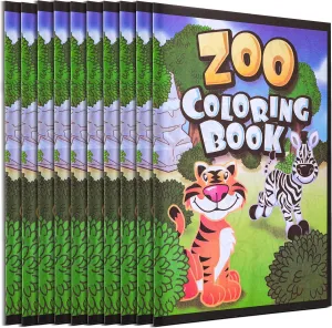 18Pcs Zoo Animal Coloring Books Bulk for Kids - 9"x11" Animal Party Favors with Jungle Safari Animals and Activity Sheets for Goodie Bags, Classrooms and Themed Birthday Supplies (Pack of 18)