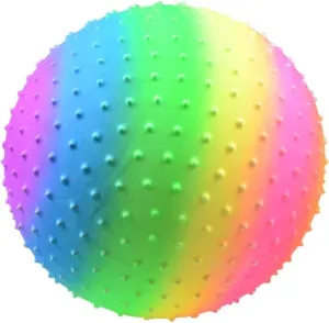 18" Inflatable Rainbow Knobby Vinyl Balls for Party Favors, Birthday Prizes, Gifts