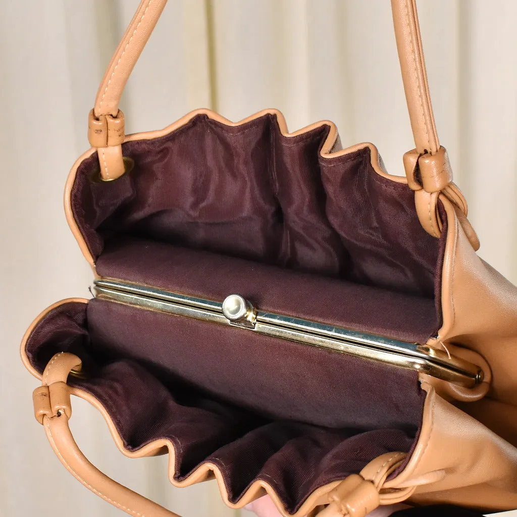 1950s Vintage Slouchy Camel Handbag