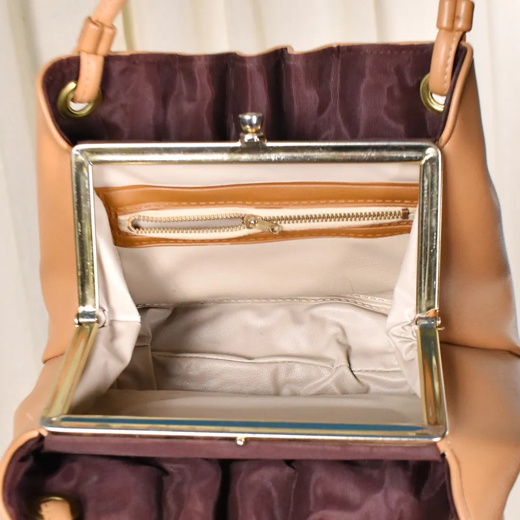 1950s Vintage Slouchy Camel Handbag