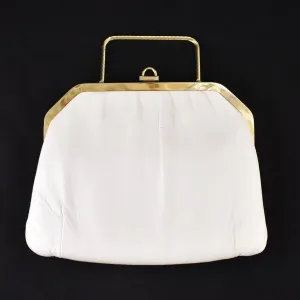 1950s Vintage Soft White Clutch Bag