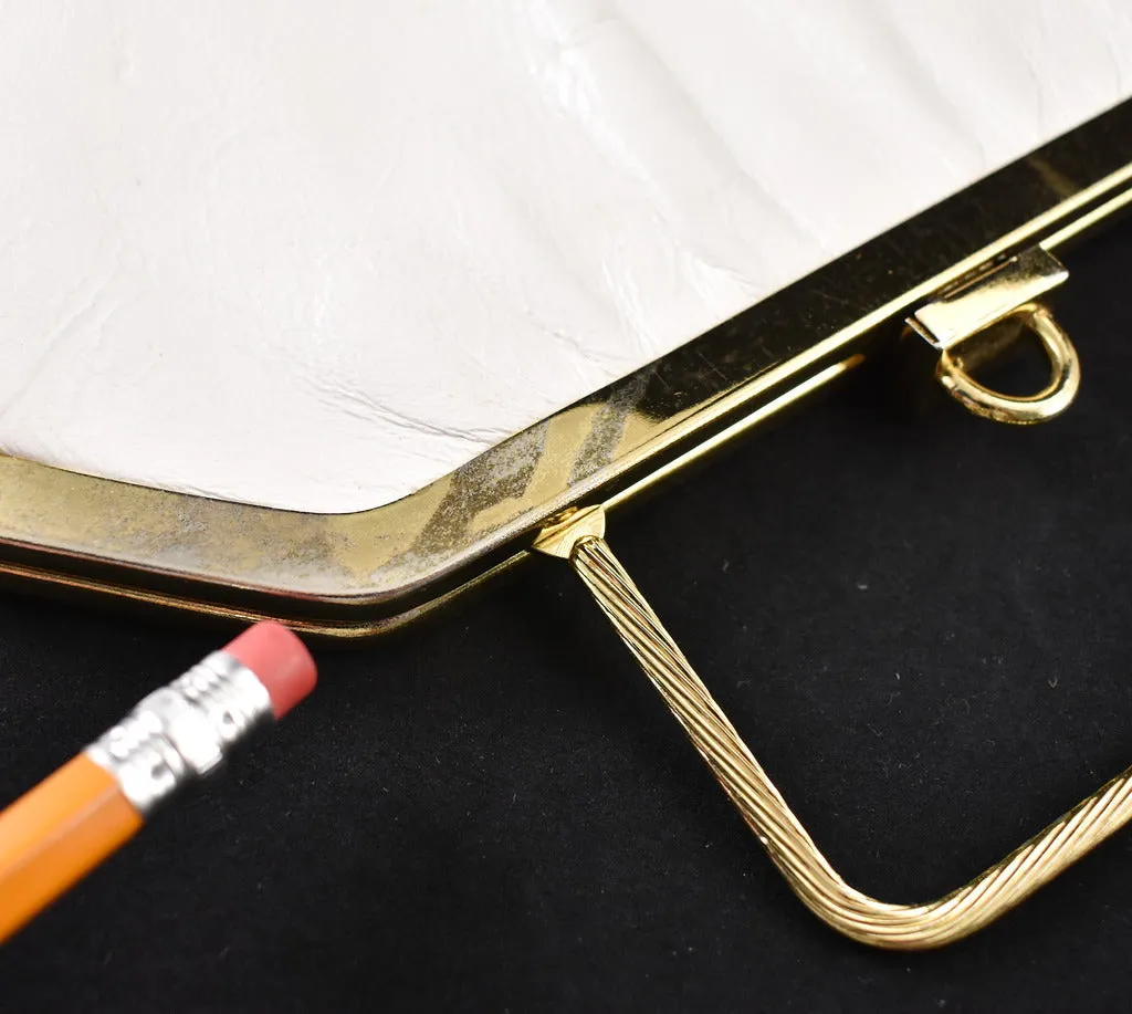 1950s Vintage Soft White Clutch Bag