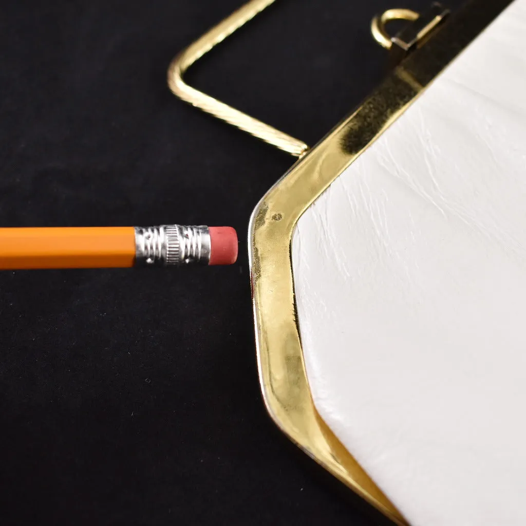 1950s Vintage Soft White Clutch Bag