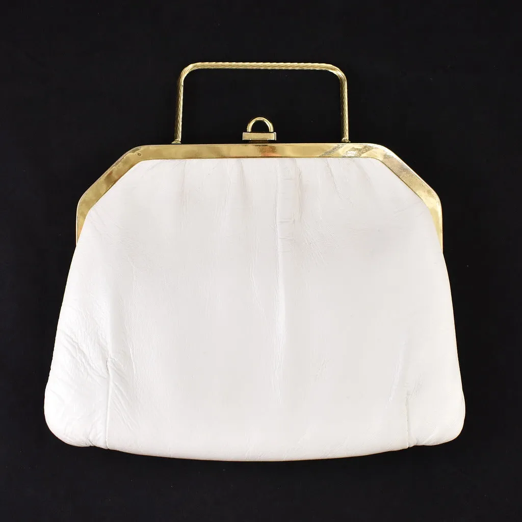 1950s Vintage Soft White Clutch Bag