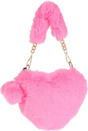 1pc Heart Shaped Bag Puffy Bags Tote Wallet on a String Crossbody Shoulder Bag for Women Crossbody Fuzzy