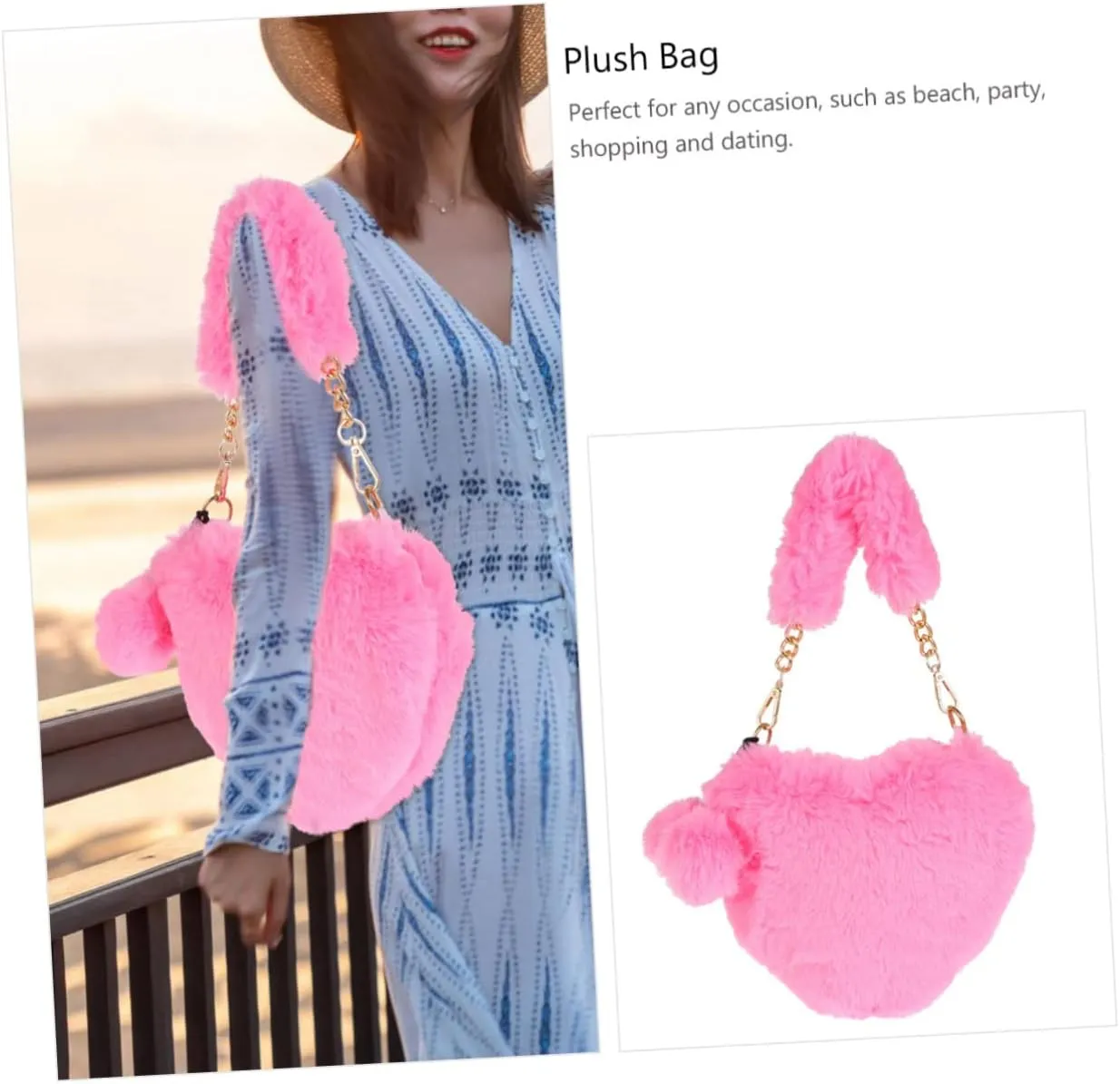 1pc Heart Shaped Bag Puffy Bags Tote Wallet on a String Crossbody Shoulder Bag for Women Crossbody Fuzzy