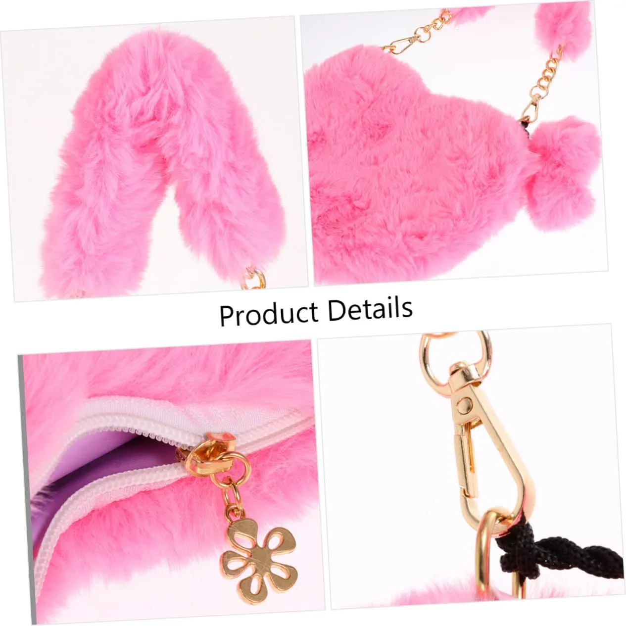 1pc Heart Shaped Bag Puffy Bags Tote Wallet on a String Crossbody Shoulder Bag for Women Crossbody Fuzzy