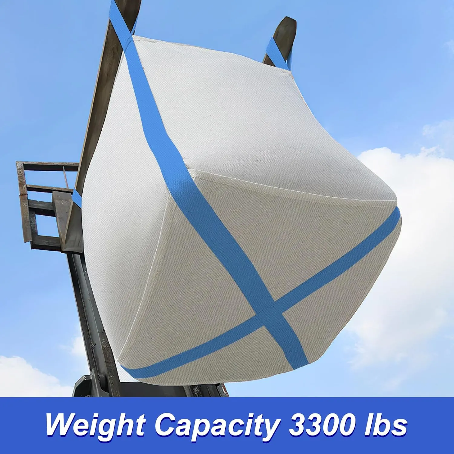 2 Pack FIBC Bulk Bag, 1.5 Ton Bag, 35""L x 35""W x 43""H, 3300lbs SWL, Open Top Flat Bottom, Heavy Duty Bulk Bag for Industry Agriculture