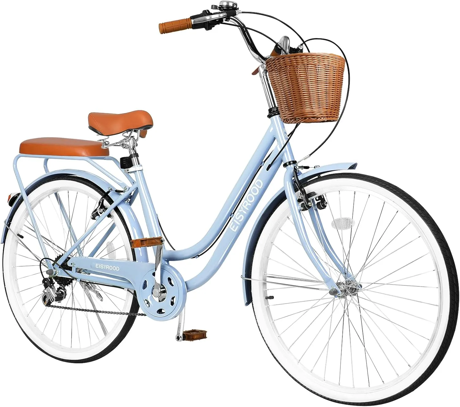 26 Inch Women Beach Cruiser Bike, 7 Speed Hybrid Cruiser Bike with Adjustable Seat, Beach Cruiser Commute Bike with Lightweight, Anti-Skid Tires & V-Brakes for Women
