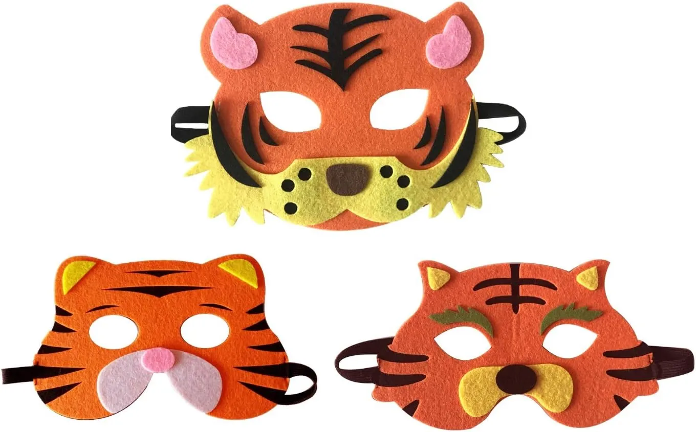 3 Piece Felt masks animal Halloween masks Dress-Up party accessory Parent-child game