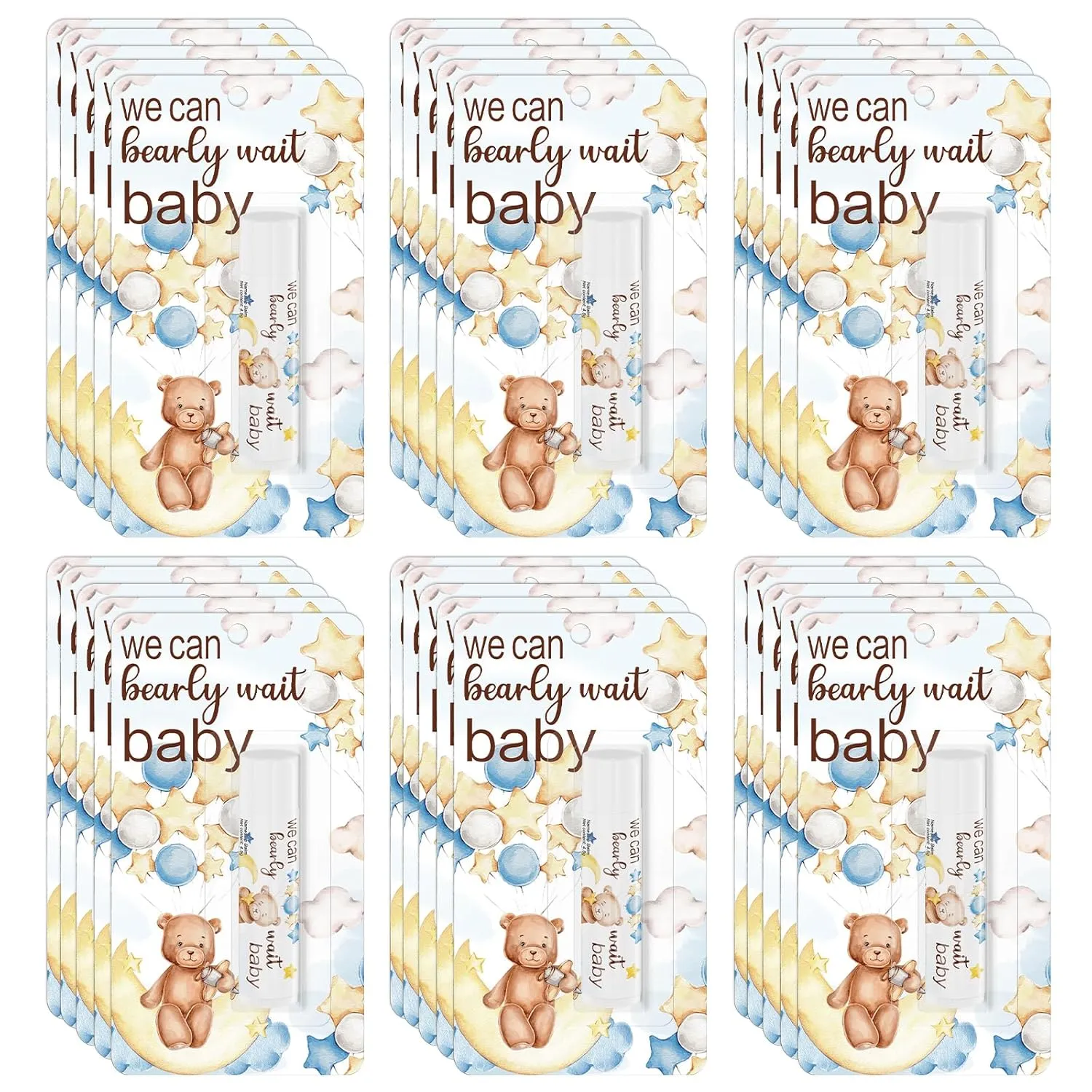 30 Pack Bear Baby Shower Bulk Lip Balms Games Prizes Party Gifts for Guests Friends Colleagues Gender Reveal Favors Decorations Souvenirs Baby Gift Bags Stuffers(Bear)