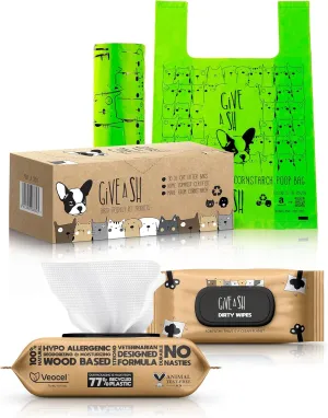 30 XL Compostable Cat Litter Bags and 100 Plant-Based Pet Wipes – Champion Animal Welfare & The Planet