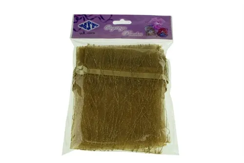 3" x 4" STRIPED SPARKLING GLITTERED Organza Favor Bags (12 Pcs)