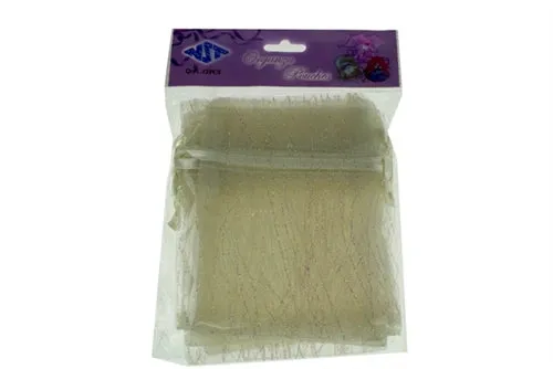 3" x 4" STRIPED SPARKLING GLITTERED Organza Favor Bags (12 Pcs)