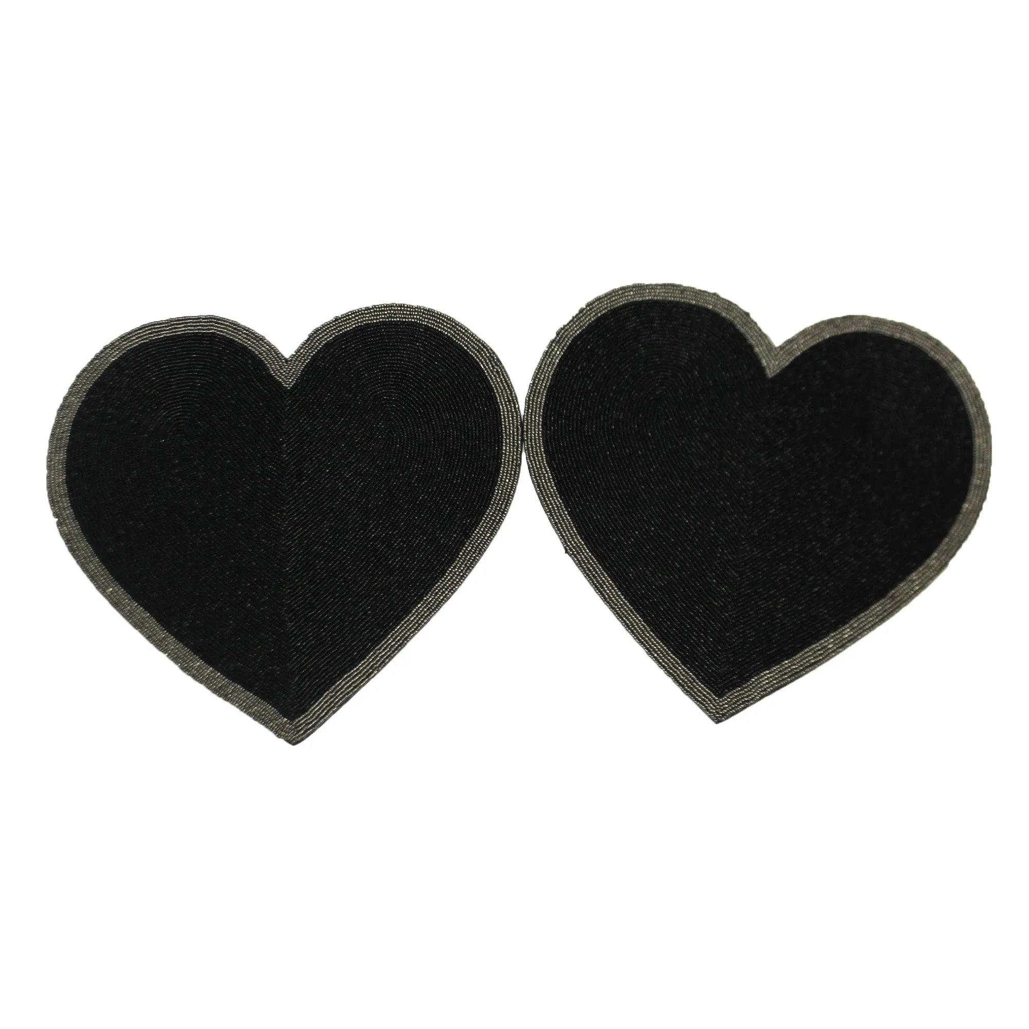 (47686) Black Heart Beaded Placemats