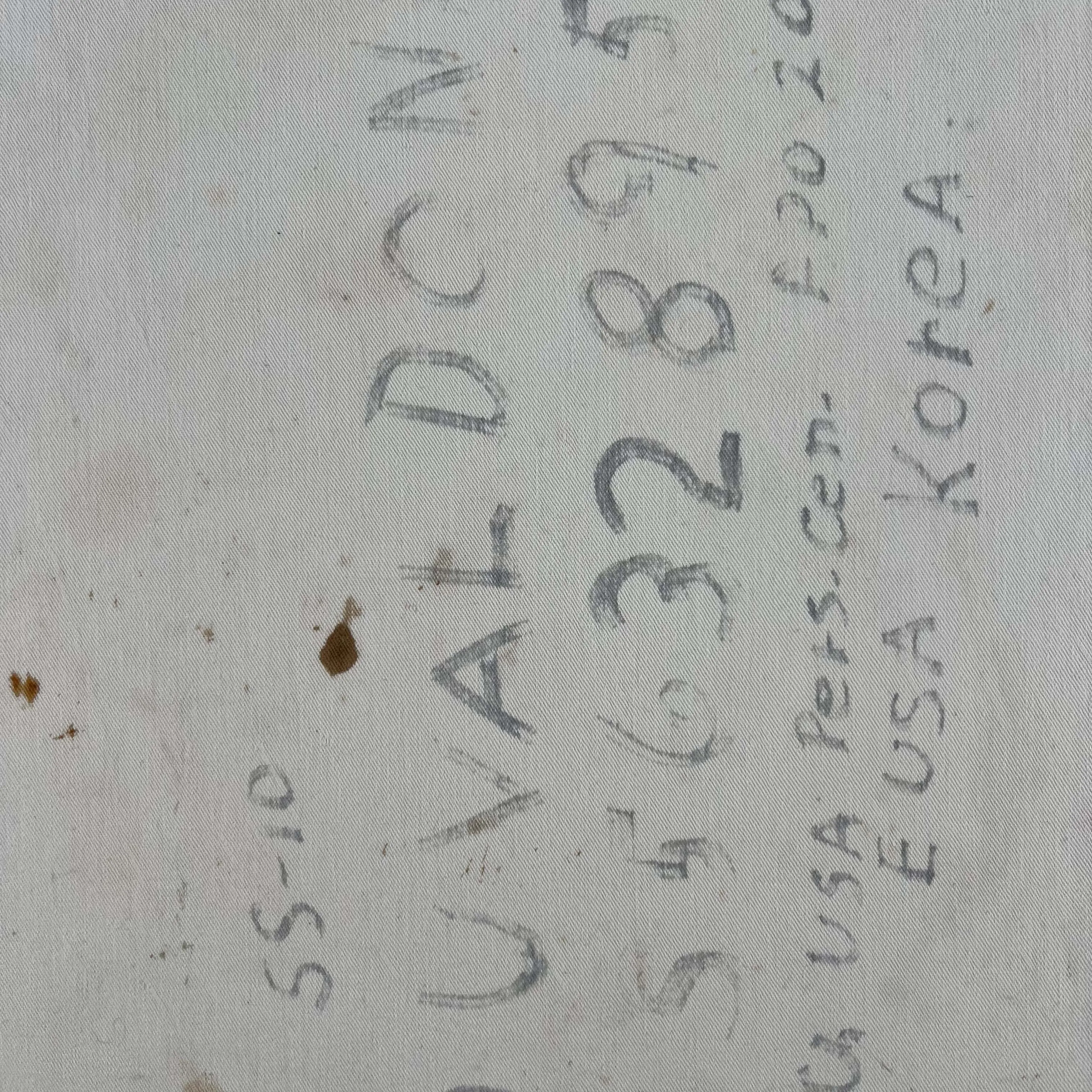 50s Stenciled White Laundry Bag