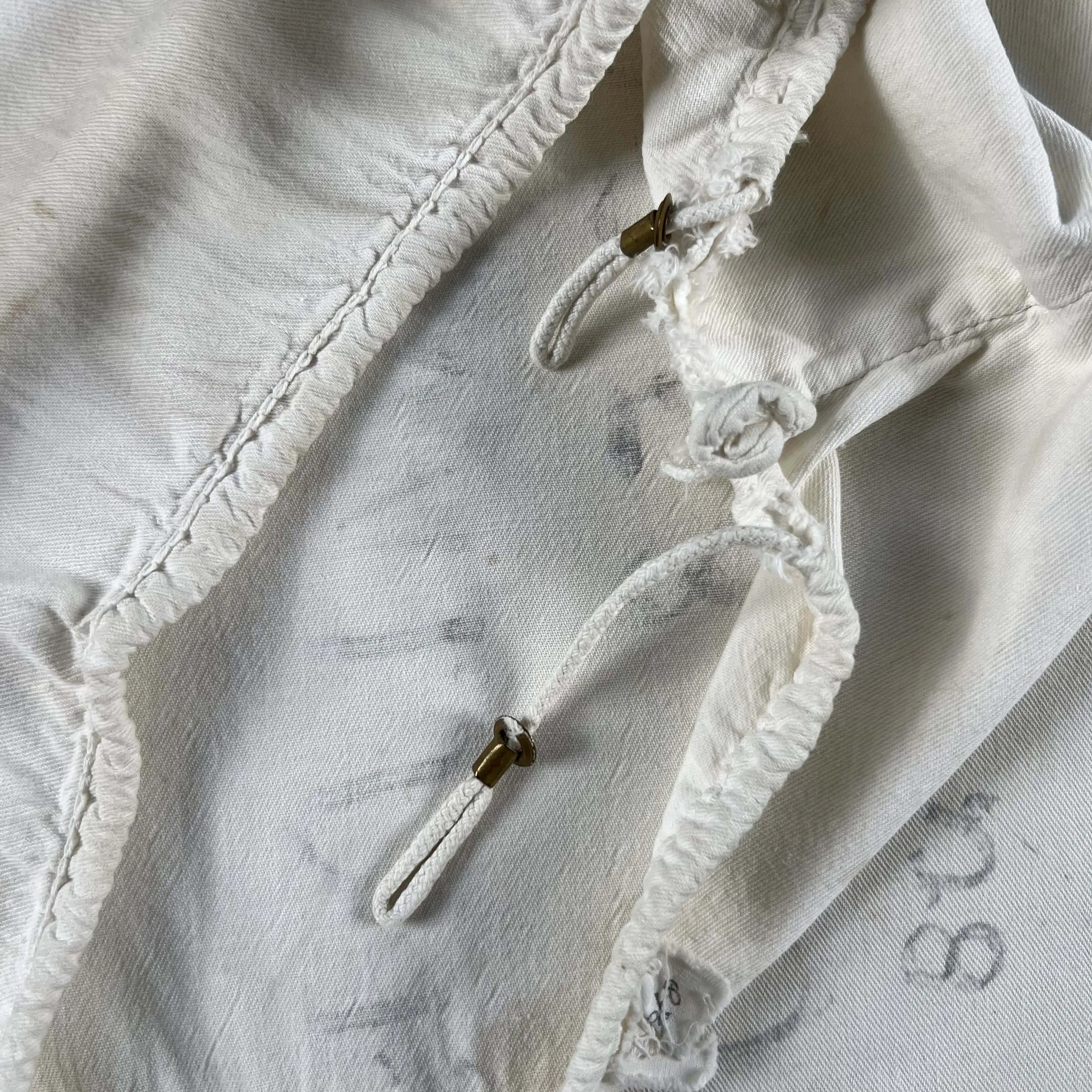 50s Stenciled White Laundry Bag