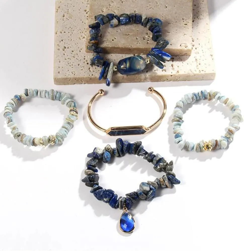5PCS 6PCS Natural Boho Beaded Bracelets/Bangle for Women Men,Healing Turquoise Jasper Agate Crystal Gemstone Stone Chakra Multilayer Wrap Bohemian Handmade Jewelry Beads Stretch Bracelet Set