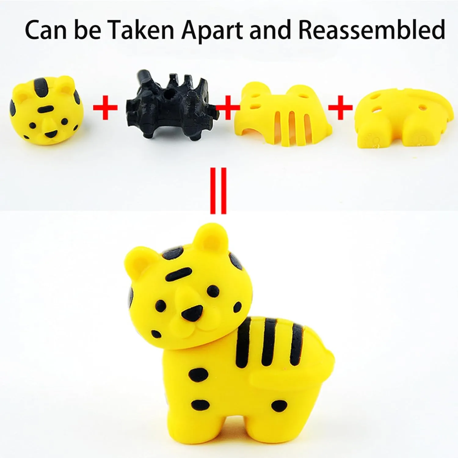 60Pcs Animal Erasers Desk Pets for Kids Pencil Bulk Puzzle Erasers Toys Gifts for Classroom Prizes,Game Reward,Treasure Box,Easter Egg Fillers,Goodie Bag Stuffers,Party Favors