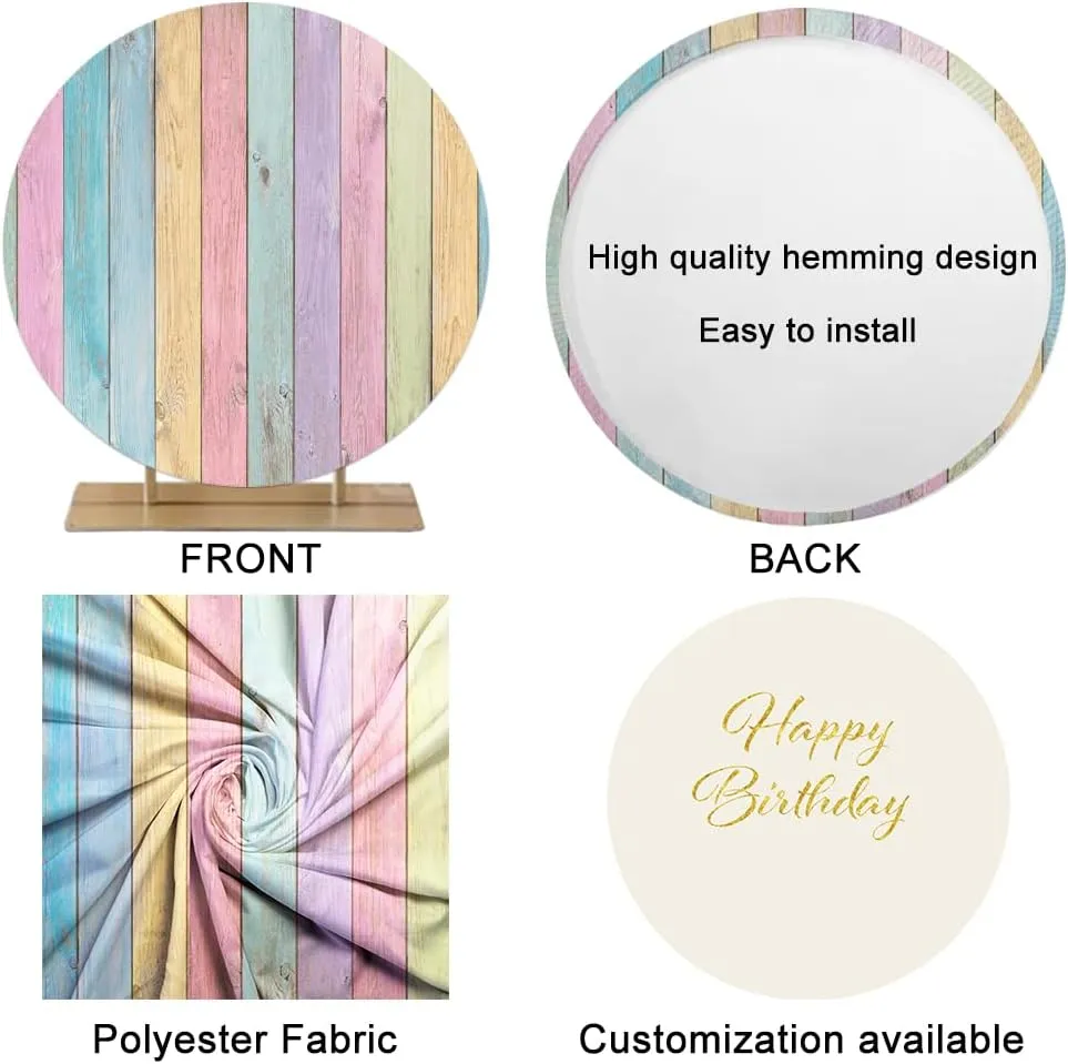 6.5x6.5ft Diamonds and Denim Party Round Backdrop Cover Shining Glitter Diamonds Denim Blue Happy Birthday Decor Supplies Girls Women Birthday Photography Background Adults Birthday Party Decor