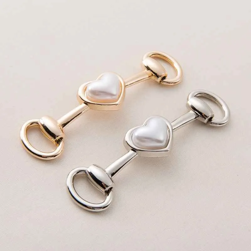 73mm Gold Silver Metal Heart Chain Decorative Buckle 20 Pack