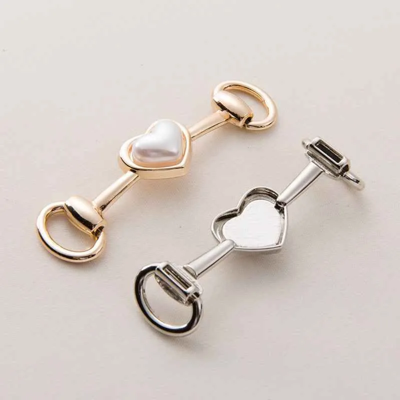 73mm Gold Silver Metal Heart Chain Decorative Buckle 20 Pack