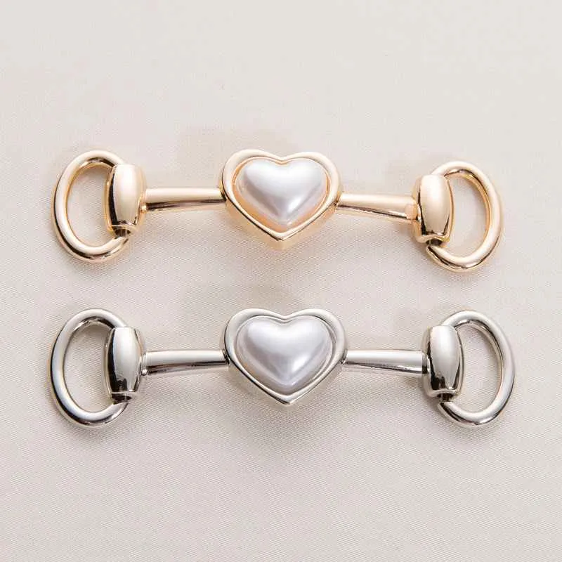 73mm Gold Silver Metal Heart Chain Decorative Buckle 20 Pack