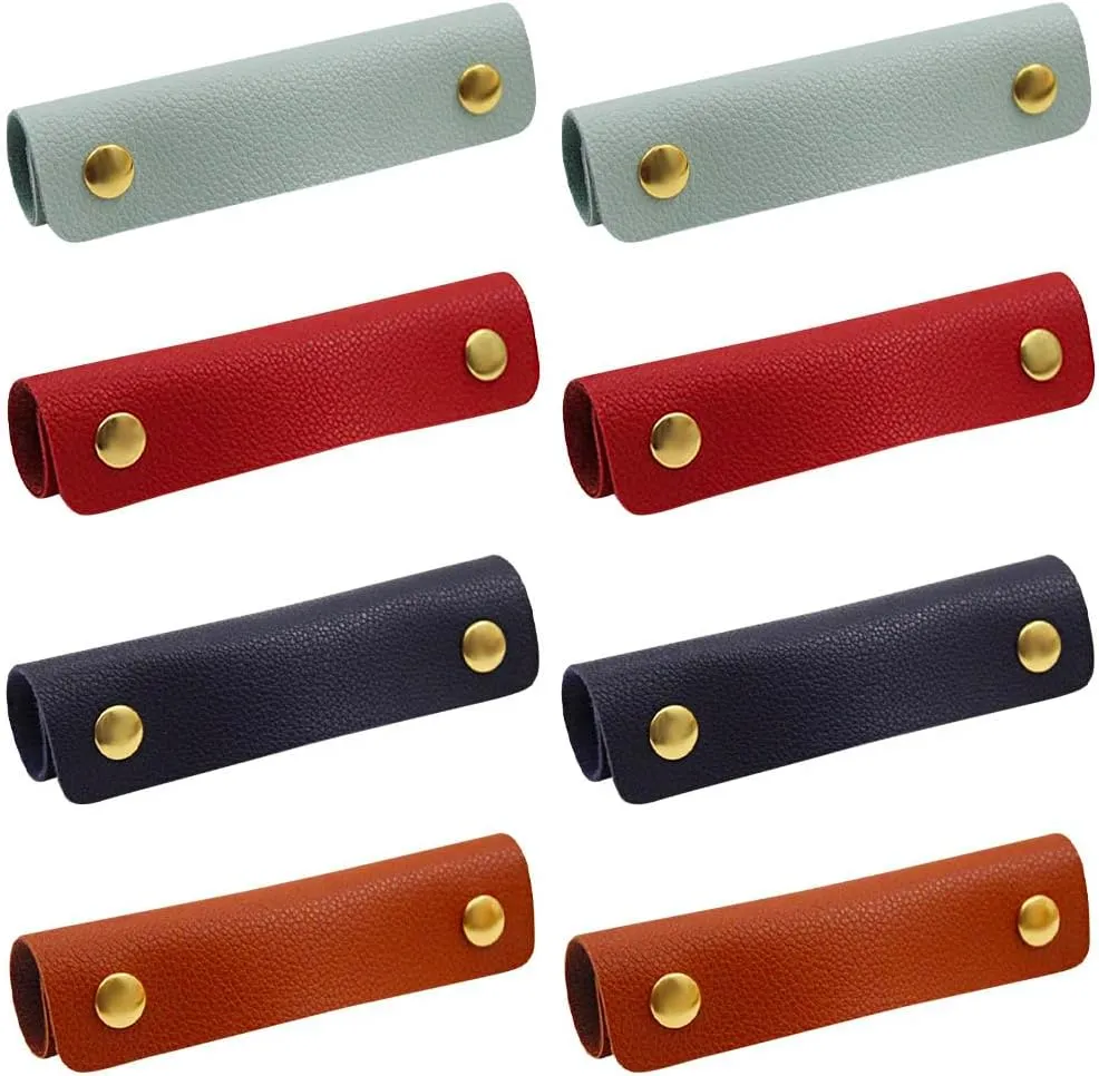 8 Pieces Handbag Handle Leather Wrap Cover, Luggage Bag Grip Protector Saddle, Soft Purse Strap Pad Identifier for Shopping Bag Travel Bag Suitcase Tote Bag