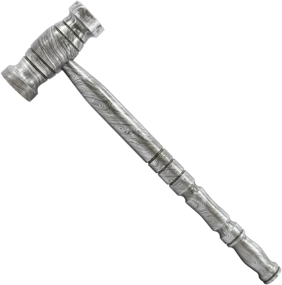 9" Custom Hand Made Damascus Steel Hammer Soft Grip Handle