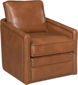 Acme Rocha Nailhead Trim Accent Chair with Swivel in Brown