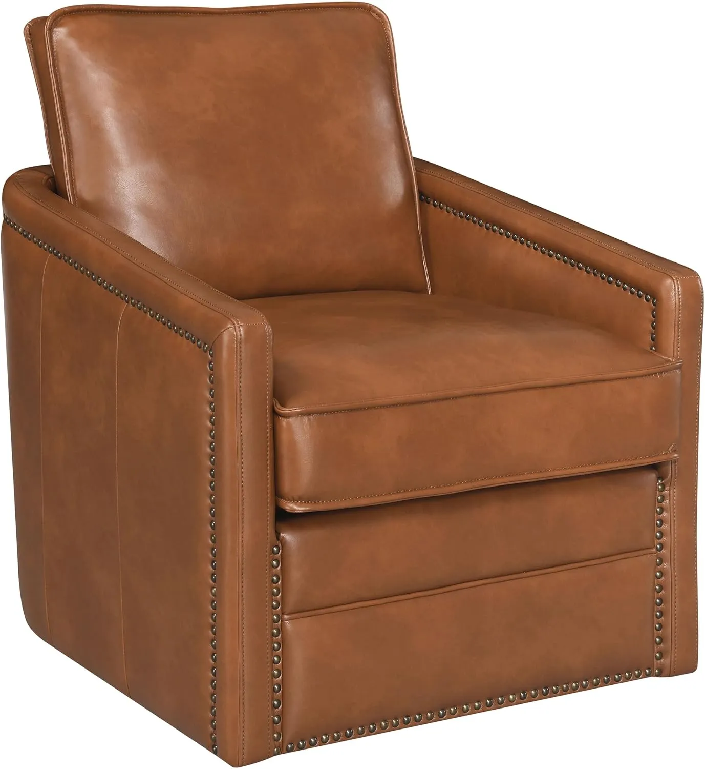Acme Rocha Nailhead Trim Accent Chair with Swivel in Brown