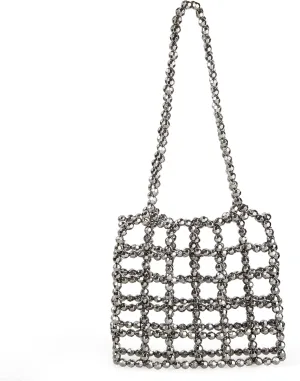 Acrylic Beaded Hollow Out Design Shoulder Bag Handbag for Wedding and Partiy