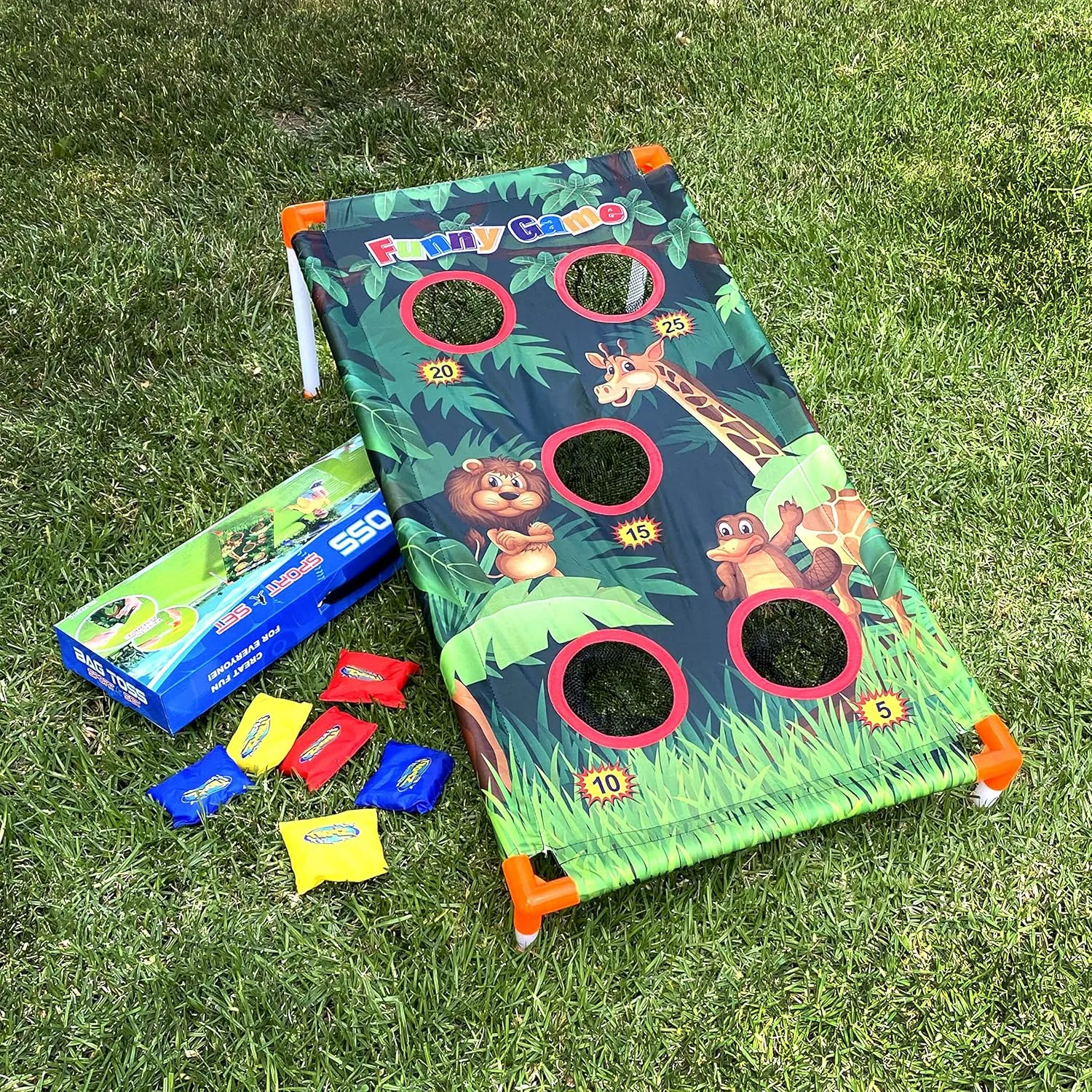 Adorox Bean Bag Toss Game Set Animal Zoo Jungle Theme Parties