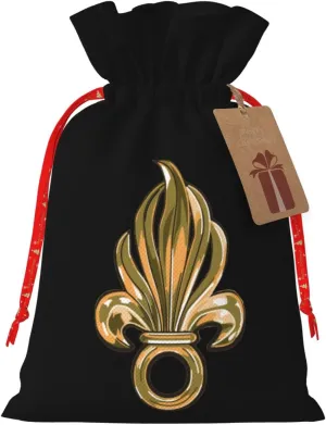 ADOSIA French Foreign Legion Logo Drawstring Gift Bags Sized Reusable Holiday Gift Bags, 1 Count (Pack of 1)