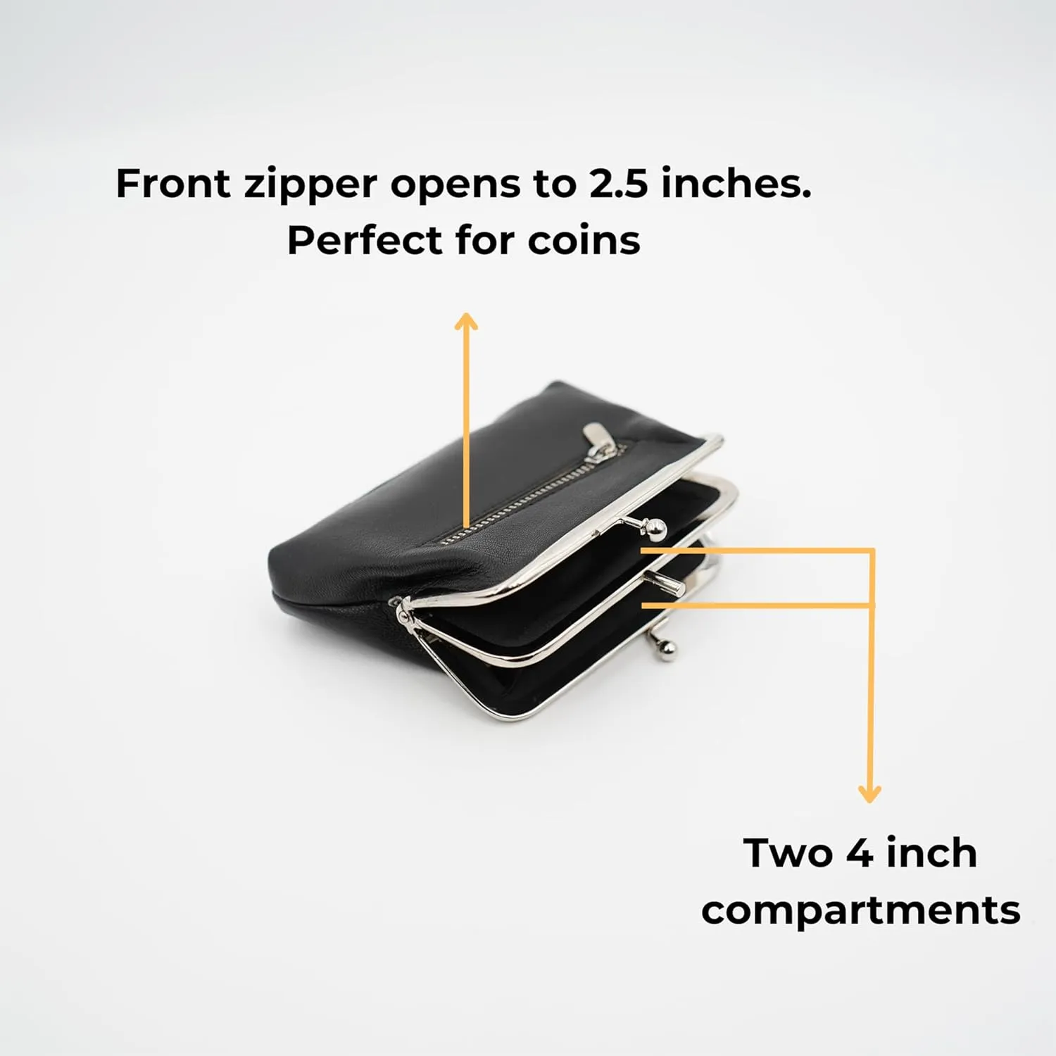 ag wallets Genuine Leather Womens Small Purse (Black)