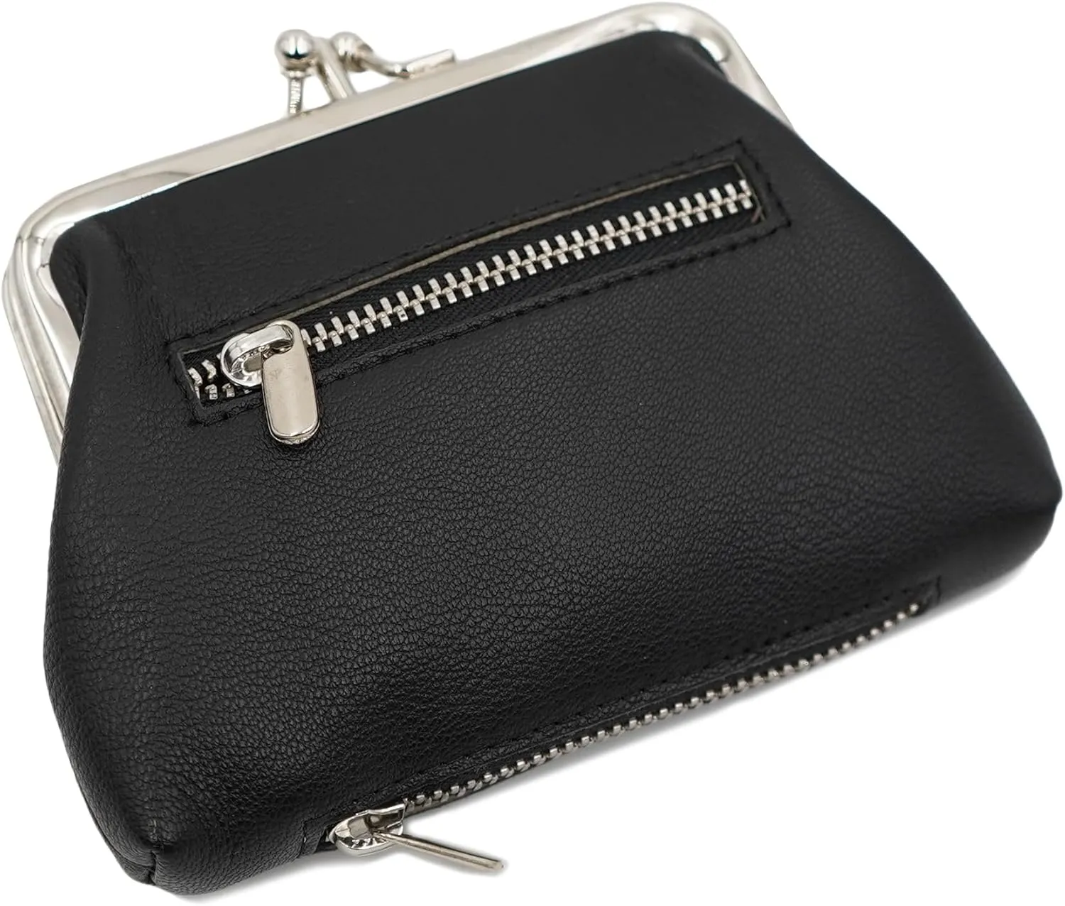 ag wallets Genuine Leather Womens Small Purse (Black)